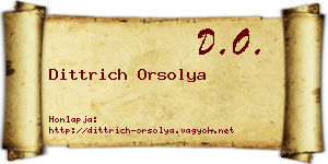 Dittrich Orsolya névjegykártya
